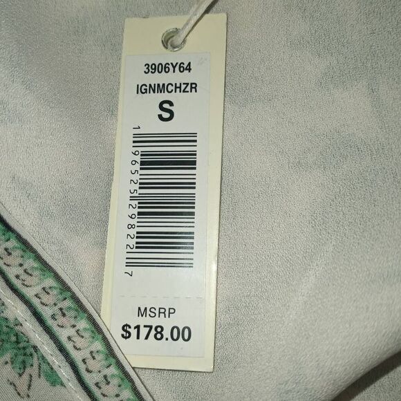 MAX STUDIO LONDON GREEN & CREAM FLORAL DRESS SZ.S NWT - Picture 7 of 9